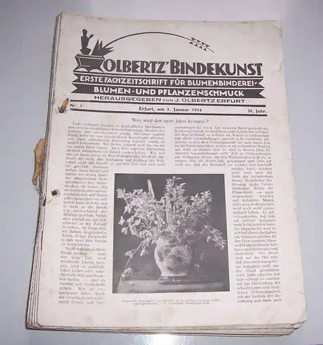 Olbertz Bindekunst Blumenbinderei Blumen Pflanzen Schmuck 1934 Gärtner Zeitung
