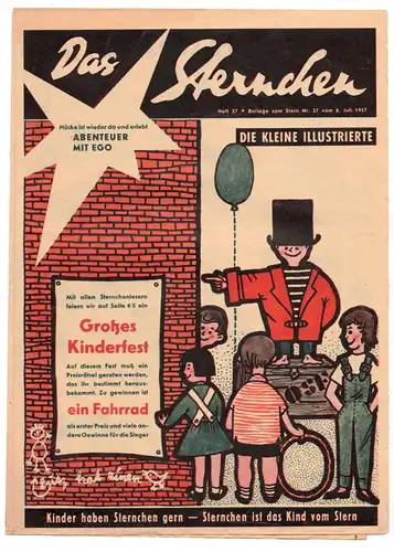 Das Sternchen Beilage zum Stern Heft 27  1957 Jimmy das Gummipferd Comic