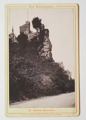 Kabinettfoto Schloss Rheinstein Die Rheinlande Römmler u Jonas Dresden 1890er