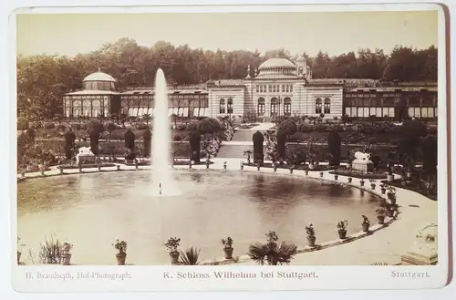 Kabinettfoto Schloss Wilhelma bei Stuttgart um 1890 Brandseph Hofphotograph