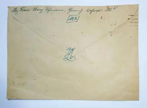 Werbe Brief SBZ Herbert Grimm Chemnitz 