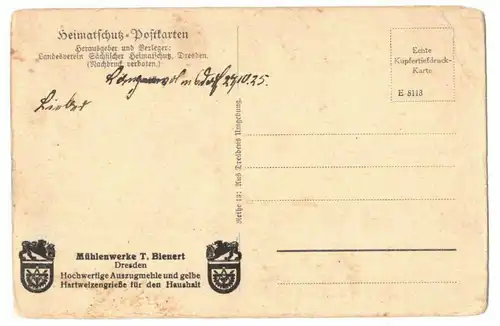 Ak Bonnewitz Heimatschutz Postkarte 1925 !