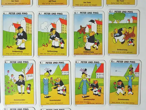 Reklame Kartenspiel Peter und Ping Comic Bravour Zigarettenfabrik Berlin 1930er