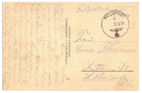 Ak Lodz Polen L Eglise de Notre Dame de Victoire Feldpost 1939 