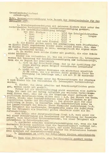 Konvolut Dokumente Grenzlandschule Altenberg Erzgebirge 1939