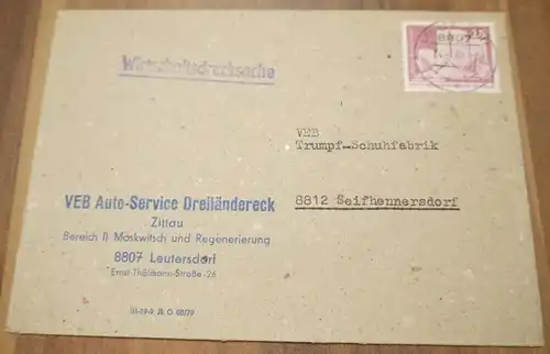 Wirtschaftsdrucksache VEB Autoservice Zittau DDR 1980