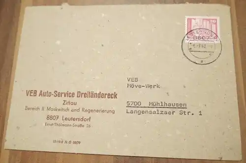 Brief VEB Auto Service Dreiländereck Zittau Firmenbrief DDR 1963