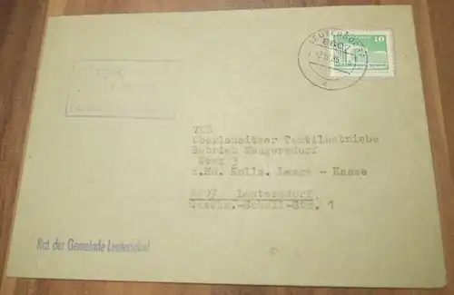 Brief DDR Rat der Gemeinde Leutersdorf Sachsen 1985