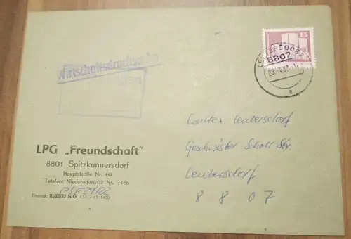 Wirtschaftsdrucksache LPG Freundschaft Spitzkunnersdorf DDR 1987