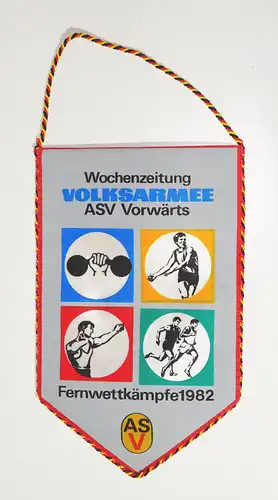 DDR Wimpel Wochenzeitung Volksarmee ASV Vorwärts Fernwettkämpfe 1982