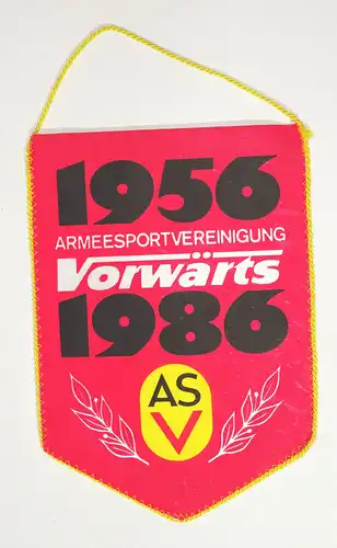 DDR Wimpel ASV Vorwärts 1956 1986 Armeesportvereinigung