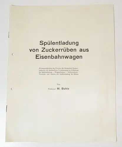 Buhle Spülentladung von Zuckerrüben aus Eisenbahnwagen Fördertechnik Sonderdruck