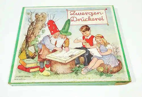 Zwergen Druckerei Asrub Leipzig 1951 Stempelspiel !