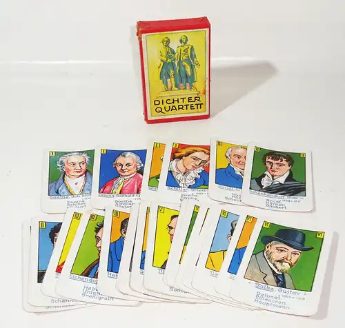 Altes Dichter Quartett 1930er Kartenspiel 