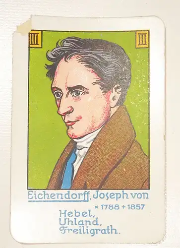Altes Dichter Quartett 1930er Kartenspiel 