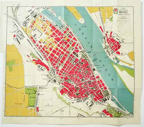 Stadtplan von Mainz Emil Roth Giessen 1911