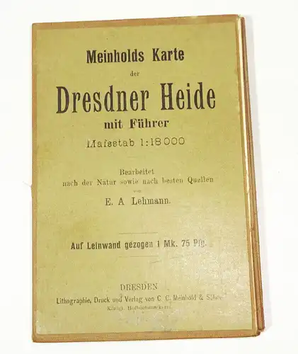 Meinhold Karte Dresdner Heide um 1900 Lehmann Leinen Landkarte