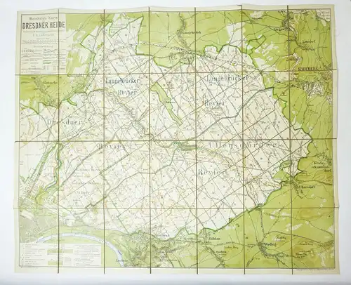 Meinhold Karte Dresdner Heide um 1900 Lehmann Leinen Landkarte