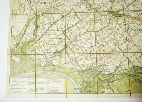 Meinhold Karte Dresdner Heide um 1900 Lehmann Leinen Landkarte