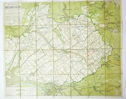 Meinhold Karte Dresdner Heide um 1900 Lehmann Leinen Landkarte