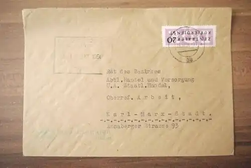 Brief ZKD HO Industriewaren Plauen 1956