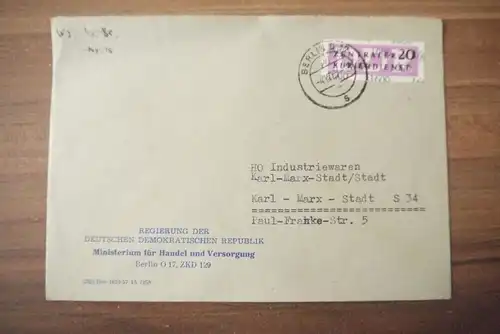 Brief DDR ZKD Ministerium für Handel und Versorgung 1957
