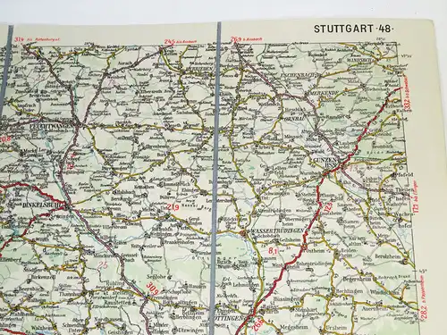 ADAC Straßenkarte Stuttgart 48 Leinen Landkarte Mittelbach