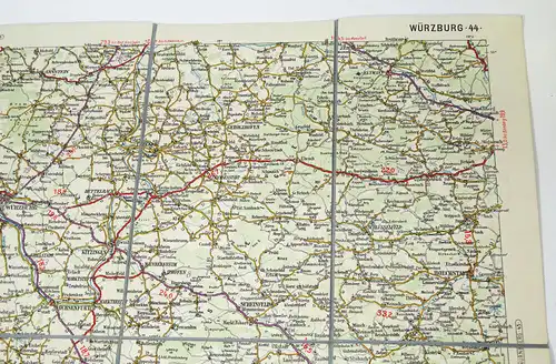ADAC Straßenkarte Würzburg 44 Leinen Landkarte Mittelbach 