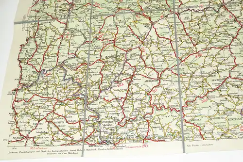 ADAC Straßenkarte Würzburg 44 Leinen Landkarte Mittelbach 