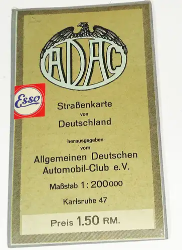 ADAC Straßenkarte Karlsruhe  47 Leinen Landkarte Mittelbach