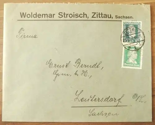 Brief Woldemar Stroisch Zittau Firmenbrief Sachsen DR Mischfrankatur