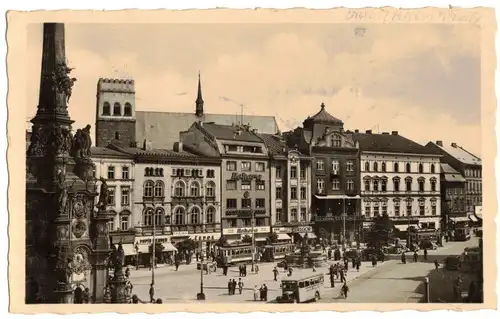 Foto Ak Ölmütz 1940 Ring Straßenbahn Tschechien