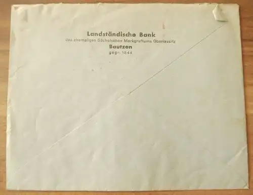 Brief Bautzen Deutsches Reich 1934 Landständische Bank