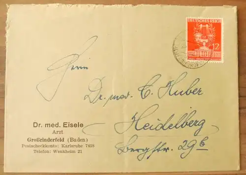 Firmenbrief Dr med Eisele Großrinderfeld Baden DR