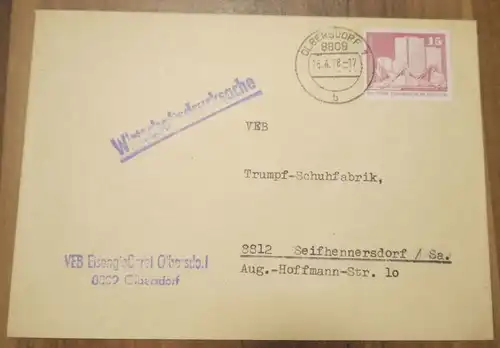 Wirtschaftsdrucksache VEB Eisengießerei Olbersdorf Sachsen DDR 1978