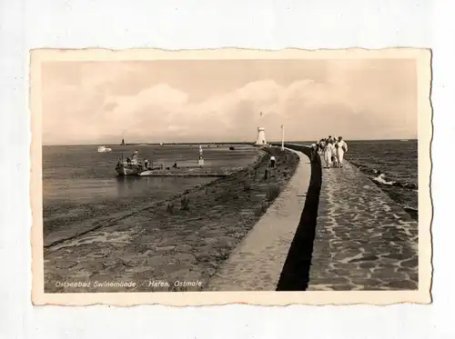 Ak Ostseebad Swinemünde Hafen Ostmole 1938
