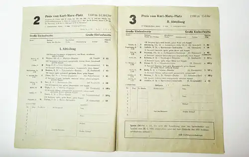 Programm Pferderennen Dresdner Rennbahn Dresden 1981 DDR 