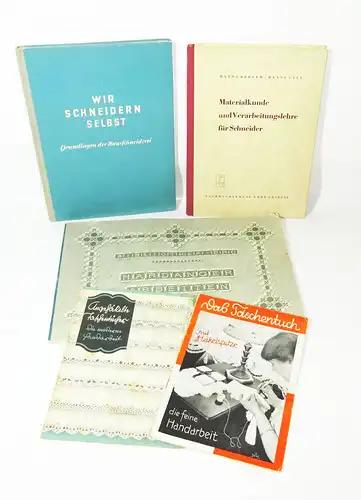 Konvolut Bücher Hefte Schneider Schneiderei Handarbeit Vintage