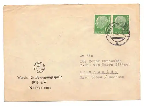 Brief Verein für Bewegungsspiele Neckarrems 1957