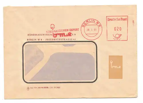 Firmen Brief 1961 Büromaschinen Export Berlin W8 