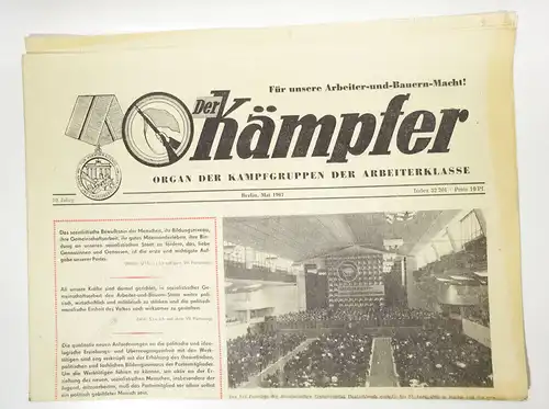 Der Kämpfer Mai 1967 Organ der Kampfgruppen der Arbeiterklasse DDR  