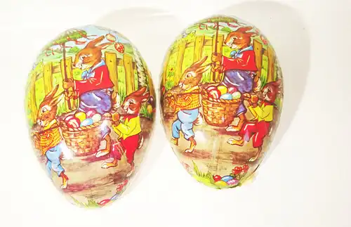 DDR Osterei Pappei Ostern Eastern candy container Vintage 