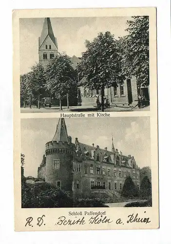 Ak Schloss Pfaffendorf Hauptstraße mit Kirche Königstein