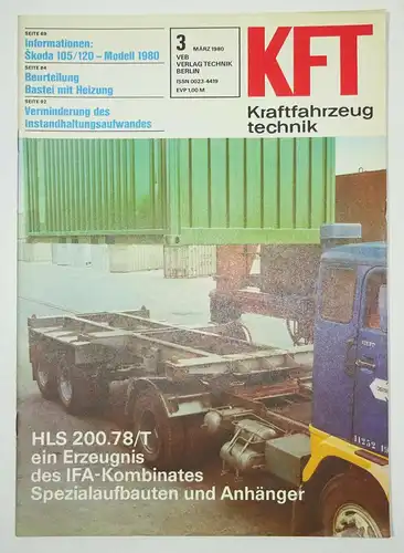 KFT Kraftfahrzeugtechnik Zeitschrift 3 März 1980 Spezialaufbauten & Anhänger !