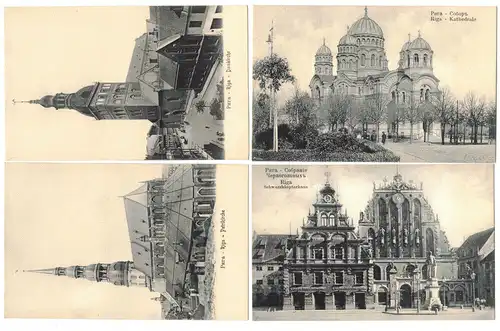 Ak Riga Lettland Schwarzhäupterhaus Kathedrale Domkirche Petrikirche 