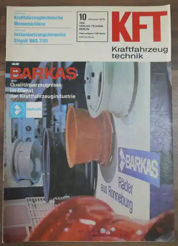 DDR Zeitschrift Kraftfahrzeugtechnik Oktober 1975 Shiguli WAS 2101