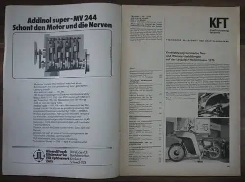 DDR Zeitschrift Kraftfahrzeugtechnik Oktober 1975 Shiguli WAS 2101