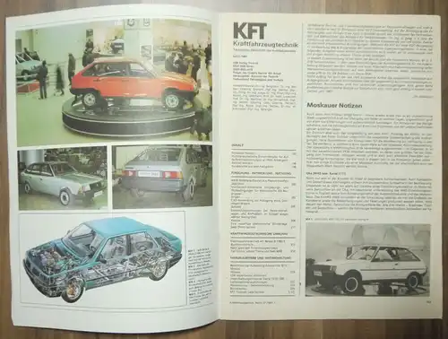 Kraftfahrzeugtechnik Zeitschrift KFT Juli 1987 Oka 1111 bis Moskwitsch Fahrzeugt