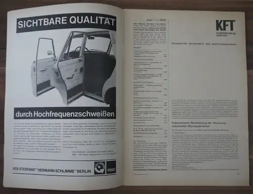 120 Jahre TATRA 22 000 km mit dem Trabant 601 KFT DDR Heft Juli 1970