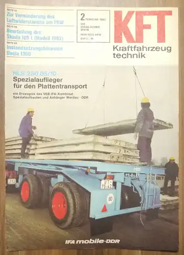 KFT Februar 1982 Verminderung Luftwiederstand PKW Skoda 105 L Dacia 1300